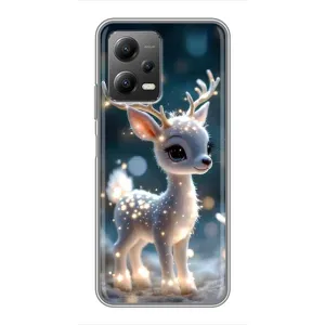 Яскравий чохол для Xiaomi POCO X5 (5G) з Зимові Оленята (Блискуче оленятко)