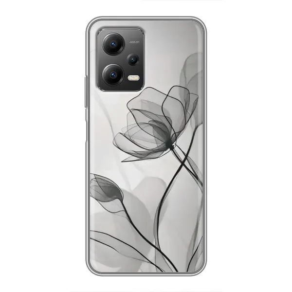 Чохол з принтом «Чорні квіти» для Xiaomi POCO X5 (5G)