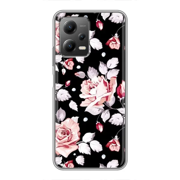 Чохол з принтом «Квіти на чорному» для Xiaomi POCO X5 (5G)