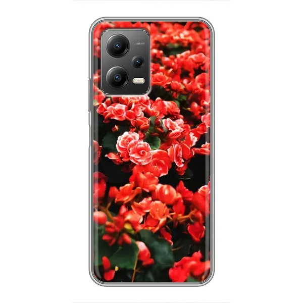 Чохол з принтом «Квіти червоні» для Xiaomi POCO X5 (5G)