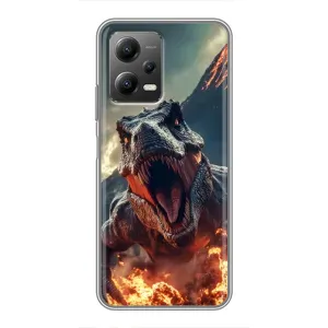 Чехол с картинкой «Хищники» для Xiaomi POCO X5 (5G) (Огненный динозавр)