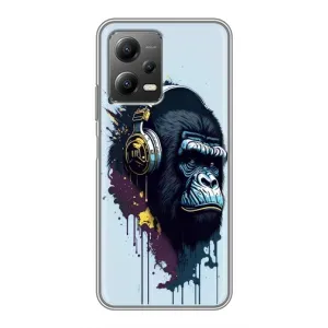 Чохол з Мавпами Xiaomi POCO X5 (5G) - (AlphaPrint) (Горила в навушниках)