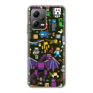 Чохол Майнкрафт на Xiaomi POCO X5 (5G) (AlphaPrint) Minecraft (Колаж Майнкрафт)
