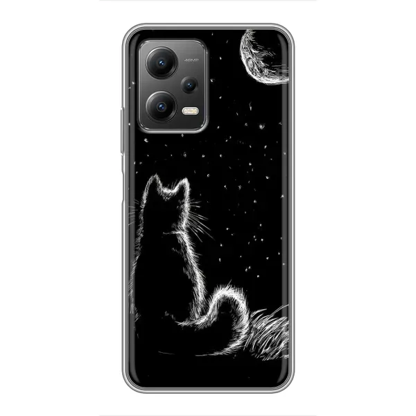 Чехол с принтом «Котик и луна» для Xiaomi POCO X5 (5G)