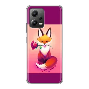 Чехлы с картинкой Лисички для Xiaomi POCO X5 (5G) (VPrint) (Лисичка с розочкой)