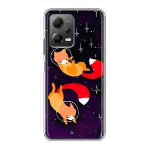 Чехлы с картинкой Лисички для Xiaomi POCO X5 (5G) (VPrint) (Лисички космонавты)