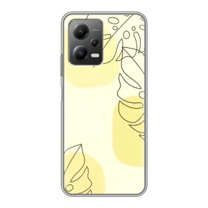 Силконовий чохол з принтом в квітах на Xiaomi POCO X5 (5G) (Жовта монстера арт)