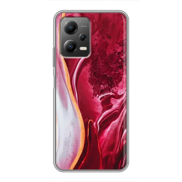 Чохол з принтом «Мрамор червоний» для Xiaomi POCO X5 (5G)