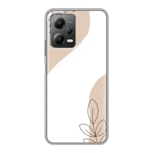 Силконовий чохол з принтом в квітах на Xiaomi POCO X5 (5G) (Нюдова гілочка абстракція)