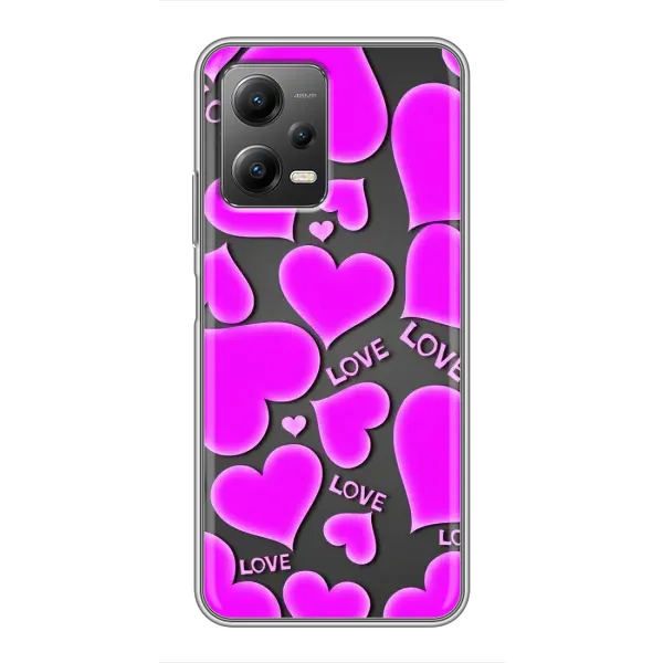 Чохол з принтом «Pink hearts» для Xiaomi POCO X5 (5G) Чохол з принтом «Pink hearts» для Xiaomi POCO X5 (5G)
