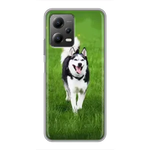 Чехол с Хаски для Xiaomi POCO X5 (5G) - (AlphaPrint) (Радостный Хаски)