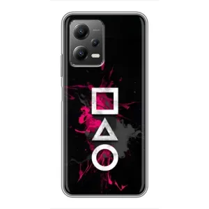 Чехол Гра в кальмара для Xiaomi POCO X5 (5G) (Символы Игра кальмара)