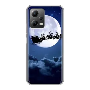 Новорічні Чохли для Сяомі POCO X5 (5G) (VPrint) (Санта - місяць)