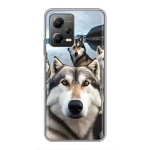 Чехол с Хаски для Xiaomi POCO X5 (5G) - (AlphaPrint) (Селфи ХАски)