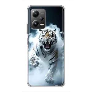 Чехол с картинкой «Хищники» для Xiaomi POCO X5 (5G) (Белый тигр в дыму)