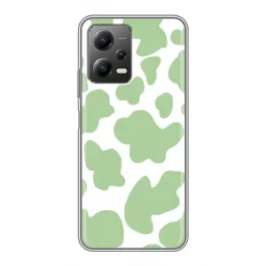 Чохол з принтом корови на Сяомі POCO X5 (5G) (Зелений принт)