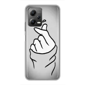 Чехол с принтом для Xiaomi POCO X5 (5G) (AlphaPrint - Знак сердечка) (Значок Love)