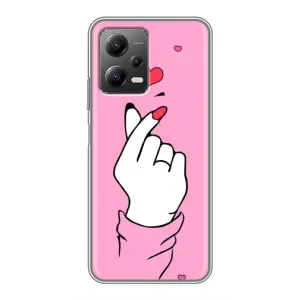 Чехол с принтом для Xiaomi POCO X5 (5G) (AlphaPrint - Знак сердечка) (Знак Love)