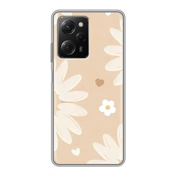 Чехол с принтом «Бежевые цветы» для Xiaomi POCO X5 Pro (5G)
