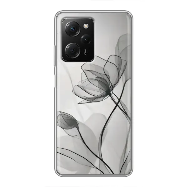 Чехол с принтом «Черные цветы» для Xiaomi POCO X5 Pro (5G)
