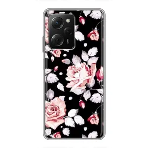 Чохли з квітами для Xiaomi POCO X5 Pro (5G) (VPrint) (Квіти на чорному)