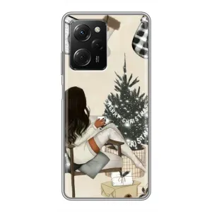 Різдвяні, Святкові Чохли для Сяомі POCO X5 Pro (5G) (Дівчина з ялинкою)