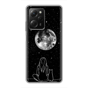 Чехол с рисунком кот на Xiaomi POCO X5 Pro (5G) (Девушка с котом)