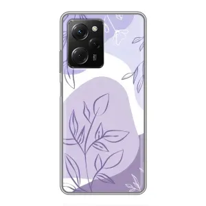 Силконовий чохол з принтом в квітах на Xiaomi POCO X5 Pro (5G) (Фіолетове листя абстракція)