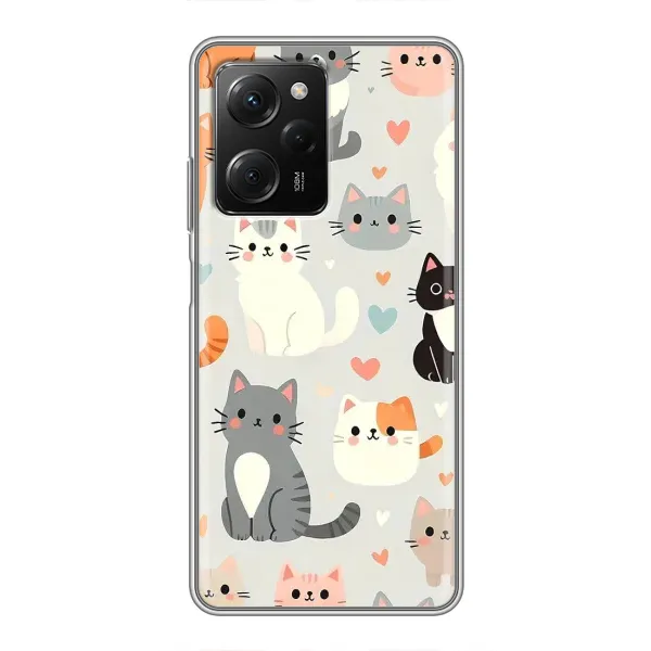 Чохол з принтом «Колаж котів» для Xiaomi POCO X5 Pro (5G)