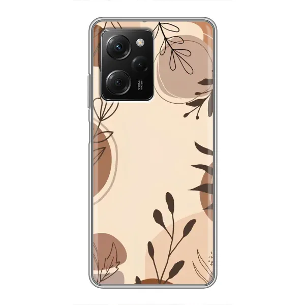 Чехол с принтом «Коричневые цветы» для Xiaomi POCO X5 Pro (5G)