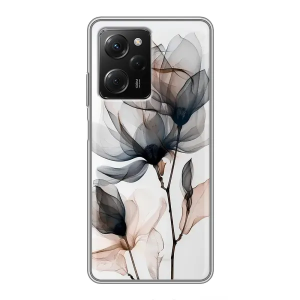 Чехол с принтом «Цветы на белом» для Xiaomi POCO X5 Pro (5G)