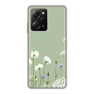 Чохол з квітковим принтом на Сяомі POCO X5 Pro (5G) (Квіти на зеленому)