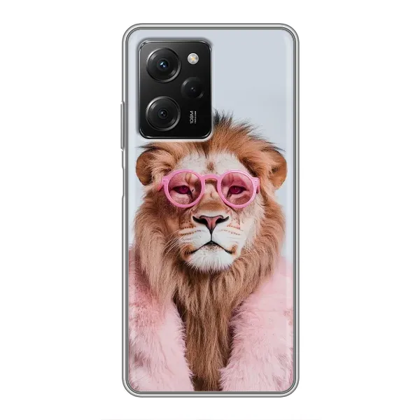 Чехол с принтом «Лев в очках» для Xiaomi POCO X5 Pro (5G)