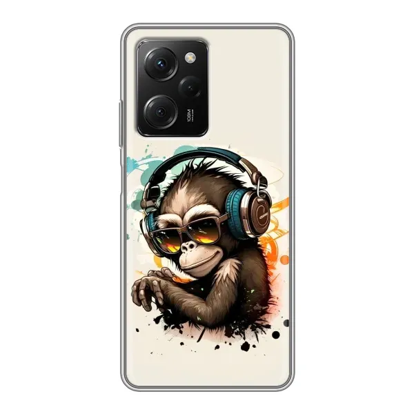 Чехол с принтом «Макака в наушниках» для Xiaomi POCO X5 Pro (5G) Чехол с принтом «Макака в наушниках» для Xiaomi POCO X5 Pro (5G)
