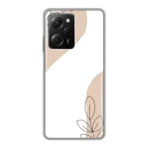 Силконовий чохол з принтом в квітах на Xiaomi POCO X5 Pro (5G) (Нюдова гілочка абстракція)