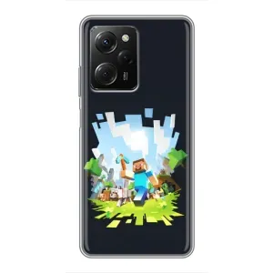 Чехол Майнкрафт на Xiaomi POCO X5 Pro (5G) (AlphaPrint) Minecraft (персонажи Minecraft)