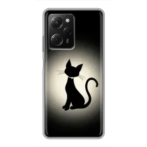 Чехол с принтом для Xiaomi POCO X5 Pro (5G) (AlphaPrint) Модные коты (Силуэт котика)