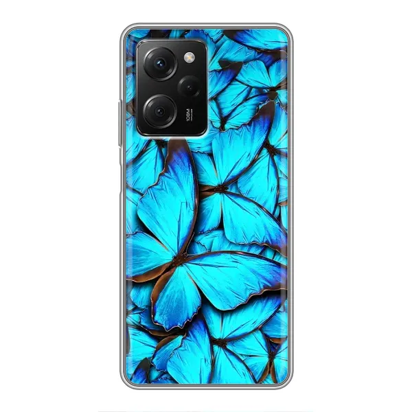 Чехол с принтом «Синие бабочки» для Xiaomi POCO X5 Pro (5G)