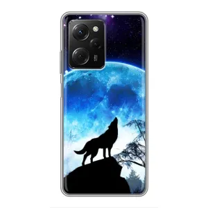 Защитные чехлы для Поко Х5 Про (AlphaPrint) (ХИТ продаж) ВОЛК (Волк на луну)