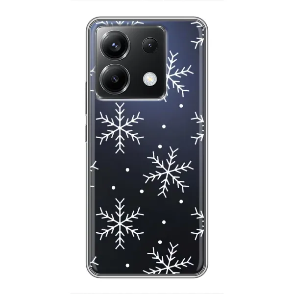 Чехол с принтом «Белые снежинки» для Xiaomi POCO X6 5G