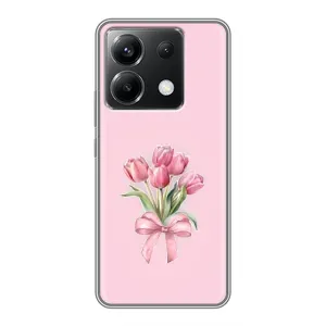 Чехол с розовым рисунком для Xiaomi POCO X6 5G (Букет цветов)