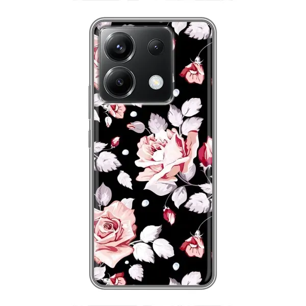 Чехол с принтом «Цветочки на черном» для Xiaomi POCO X6 5G