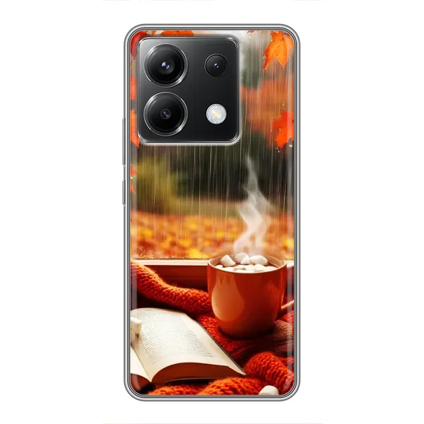 Чехол с принтом «Кофе и дождь» для Xiaomi POCO X6 5G