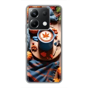 Чехол с уникальным дизайном «Осень с кофе» для Xiaomi POCO X6 5G (Кофе и тыковки)