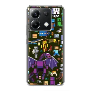Чохол Майнкрафт на Xiaomi POCO X6 5G (AlphaPrint) Minecraft (Колаж Майнкрафт)
