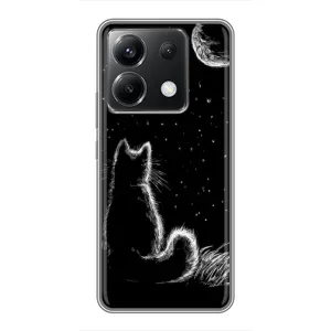 Чохол з принтом для Xiaomi POCO X6 5G (AlphaPrint) Модні коти (Котик і місяць)