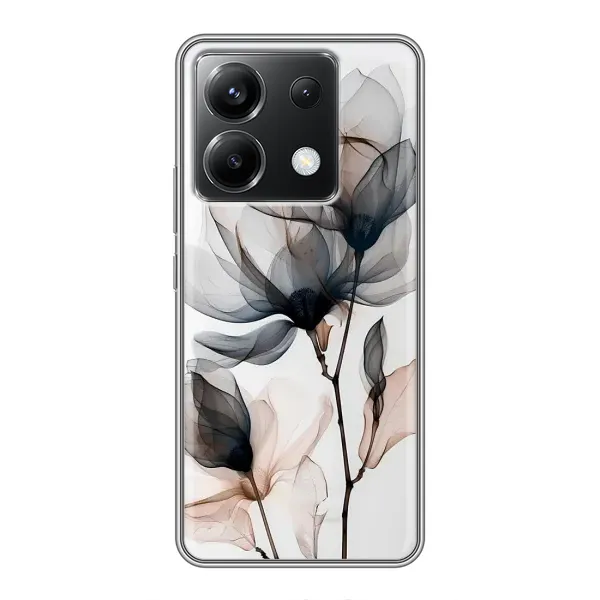 Чехол с принтом «Цветы на белом» для Xiaomi POCO X6 5G