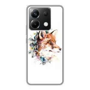 Чехлы с картинкой Лисички для Xiaomi POCO X6 5G (VPrint) (Лисичка в цветочках)