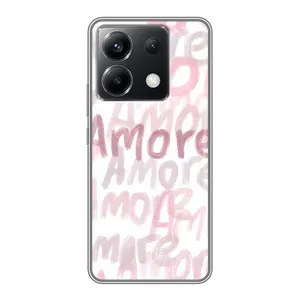 Чехол с розовым рисунком для Xiaomi POCO X6 5G (Аморе любовь)