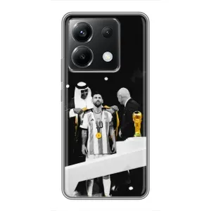 Чехлы для Xiaomi POCO X6 5G (Leo чемпион) (AlphaPrint) (Месси в накидке)